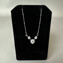 Load image into Gallery viewer, Ross Simons Sterling 3-CZ Stationary Bead Chain Necklace (16")
