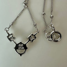 Load image into Gallery viewer, Ross Simons Sterling 3-CZ Stationary Bead Chain Necklace (16")
