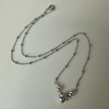 Load image into Gallery viewer, Ross Simons Sterling 3-CZ Stationary Bead Chain Necklace (16")
