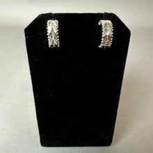 Load image into Gallery viewer, Milor Sterling Chevron Half Hoop Earrings (0.75")
