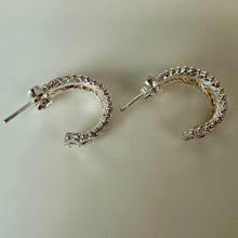 Load image into Gallery viewer, Milor Sterling Chevron Half Hoop Earrings (0.75")
