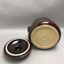 Load image into Gallery viewer, Vintage ~ West Bend Bean Pot Crock Glazed Ceramic Stoneware w/Lid ~ Solid Brown (5x6)
