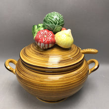 Load image into Gallery viewer, Pottery Soup Tureen - Vegetable Lid (~9x10x7.5) (As-Is - Ladle)
