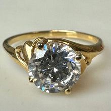 Load image into Gallery viewer, 14K Gold Cubic Zirconia Engagement Ring sz 7.75 (3.0g)
