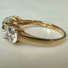 Load image into Gallery viewer, 14K Gold Cubic Zirconia 3-Stone Ring sz 8 (3.2g)
