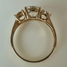 Load image into Gallery viewer, 14K Gold Cubic Zirconia 3-Stone Ring sz 8 (3.2g)
