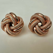 Load image into Gallery viewer, 14K Rose Gold 0.5" Knot Stud Earrings (4.3g)
