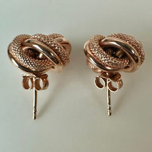 Load image into Gallery viewer, 14K Rose Gold 0.5" Knot Stud Earrings (4.3g)
