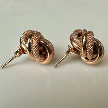 Load image into Gallery viewer, 14K Rose Gold 0.5" Knot Stud Earrings (4.3g)
