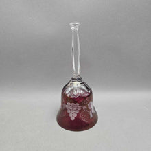 Load image into Gallery viewer, House of Goebel Ruby Red Grape &amp; Leaf Crystal Bell (7.5")
