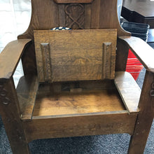 Load image into Gallery viewer, Antique Oak Hall Tree w/Seat &amp; Mirror AS IS (78x31x17)
