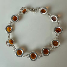 Load image into Gallery viewer, Sterling Baltic Amber Round Link Bracelet (8")
