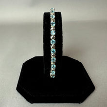 Load image into Gallery viewer, Sterling Blue Topaz Tennis Bracelet (8")
