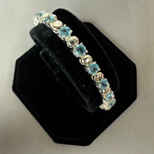 Load image into Gallery viewer, Sterling Blue Topaz Tennis Bracelet (8")
