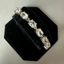 Load image into Gallery viewer, Sterling Aquamarine Tennis Bracelet (8")
