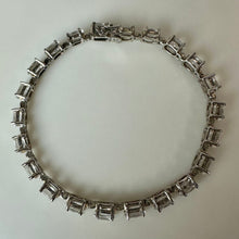 Load image into Gallery viewer, Sterling Aquamarine Tennis Bracelet (8")
