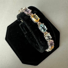 Load image into Gallery viewer, Sterling Amethyst Topaz Citrine Tennis Bracelet (7.75")
