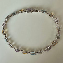 Load image into Gallery viewer, Sterling Amethyst Topaz Citrine Tennis Bracelet (7.75")
