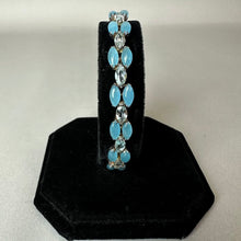 Load image into Gallery viewer, Sterling Blue Jade Topaz Link Bracelet (7.5")
