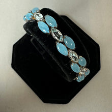 Load image into Gallery viewer, Sterling Blue Jade Topaz Link Bracelet (7.5")
