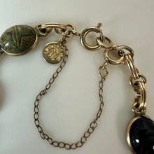 Load image into Gallery viewer, Vintage Catamore Gold Filled Multi-Gemstone Scarab Bracelet (7.5")
