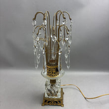 Load image into Gallery viewer, Vintage Hollywood Regency Waterfall Prism Lamp Tops Brass Deco Table Lamp (16")
