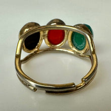 Load image into Gallery viewer, Vintage Gold Plated Multi Gemstone Scarab Adjustable Ring
