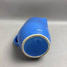 Load image into Gallery viewer, Blue Ribbed Pottery Pitcher (7.25")
