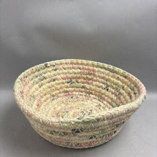 Load image into Gallery viewer, Handcrafted Rag Fabric Coiled Rope Basket Round (4x11) Pastel
