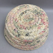 Load image into Gallery viewer, Handcrafted Rag Fabric Coiled Rope Basket Round (4x11) Pastel
