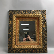 Load image into Gallery viewer, Vintage Gold/Black Wood Framed Mirror (19x18)(As Is)
