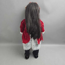 Load image into Gallery viewer, Lou's Porcelain Dolls, Girl in Burgundy Velvet Dress (23") (As-Is)
