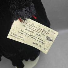 Load image into Gallery viewer, Lou's Porcelain Dolls, Girl in Black Velvet , Rose Accents (24")
