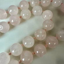 Load image into Gallery viewer, Hand Knotted Rose Quartz Bead Necklace (28")
