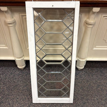 Load image into Gallery viewer, Antique Leaded Glass Window White Painted Wood (40x17)
