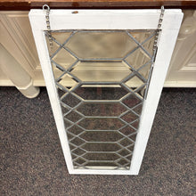 Load image into Gallery viewer, Antique Leaded Glass Window White Painted Wood (40x17)
