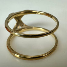 Load image into Gallery viewer, 14K Gold Diamond Ring w/ Removable Orange Jade Slide Ring sz 8 (6.6g)
