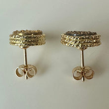 Load image into Gallery viewer, 14K Gold Druzy Agate Stud Earrings (1.9g)
