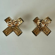 Load image into Gallery viewer, 14K Gold Diamond X Stud Earrings (1.9g)
