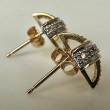 Load image into Gallery viewer, 14K Gold Diamond X Stud Earrings (1.9g)
