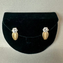 Load image into Gallery viewer, 14K Gold Cubic Zirconia Half Hoop Earrings (5.2g)
