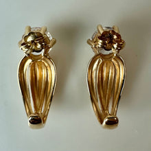 Load image into Gallery viewer, 14K Gold Cubic Zirconia Half Hoop Earrings (5.2g)
