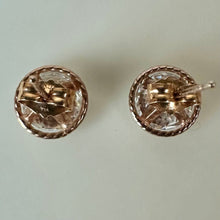 Load image into Gallery viewer, 14K Rose Gold Cubic Zirconia Stud Earrings (1.1g)
