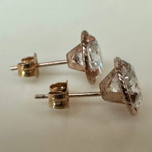 Load image into Gallery viewer, 14K Rose Gold Cubic Zirconia Stud Earrings (1.1g)
