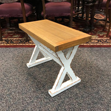 Load image into Gallery viewer, White / Wood Tone Bench (18x24x15)
