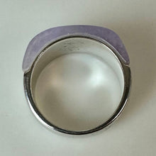 Load image into Gallery viewer, Sterling Lavender Jade Diamond Ring sz 7.75
