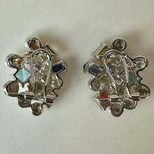Load image into Gallery viewer, Ross Simons Sterling Multi-Gemstone Pearl Cluster Omega Back Earrings (1")
