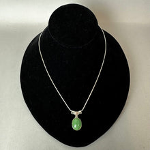 Load image into Gallery viewer, Sterling Green &amp; Pink Jade Modern Slide Pendant on 18" Snake Chain (1")
