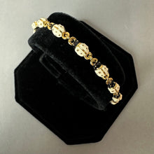 Load image into Gallery viewer, Vintage Joan Rivers Goldtone Ivory Enamel Ladybug Link Bracelet (8")
