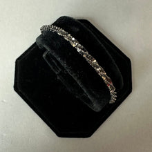 Load image into Gallery viewer, Milor Black-Rhodium Plated Sterling Rock Sparkle Adjustable Chain Bracelet (up tp 10")
